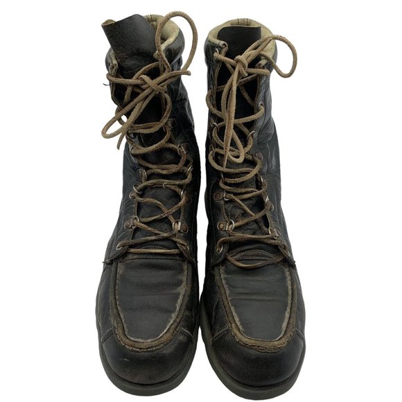 VTG TED WILLIAMS Leather Lace Up Moc Toe Boots Mens Size 8. #30 main image 10